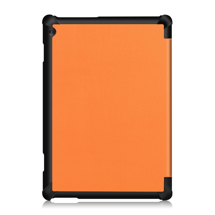 Tri-fold Stand Leather Case for Lenovo Tab M10 TB-X605F - Orange-3