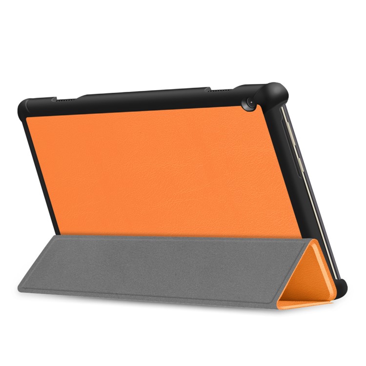 Tri-fold Stand Leather Case for Lenovo Tab M10 TB-X605F - Orange-7