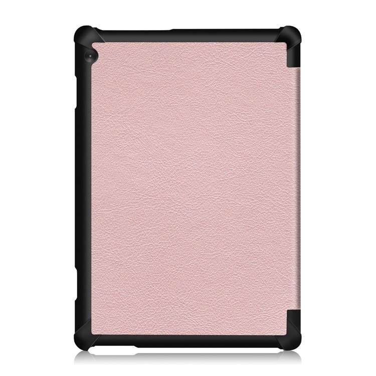 Tri-fold Stand Leather Case for Lenovo Tab M10 TB-X605F - Pink-3