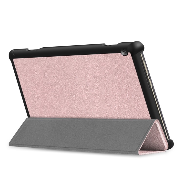 Tri-fold Stand Leather Case for Lenovo Tab M10 TB-X605F - Pink-7