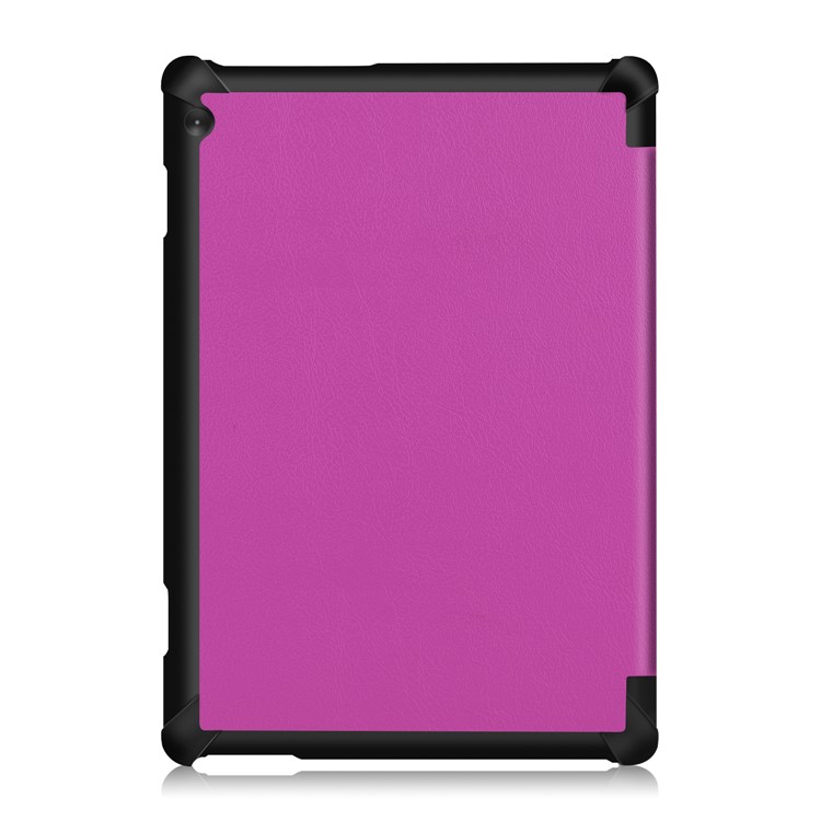 Tri-fold Stand Leather Case for Lenovo Tab M10 TB-X605F TB-X505F - Purple-3