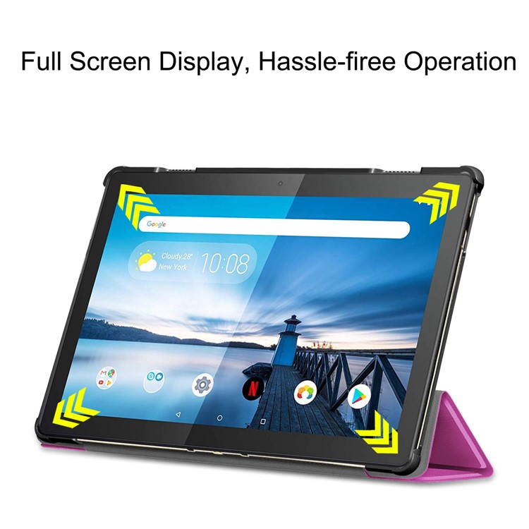 Tri-fold Stand Leather Case for Lenovo Tab M10 TB-X605F TB-X505F - Purple-6