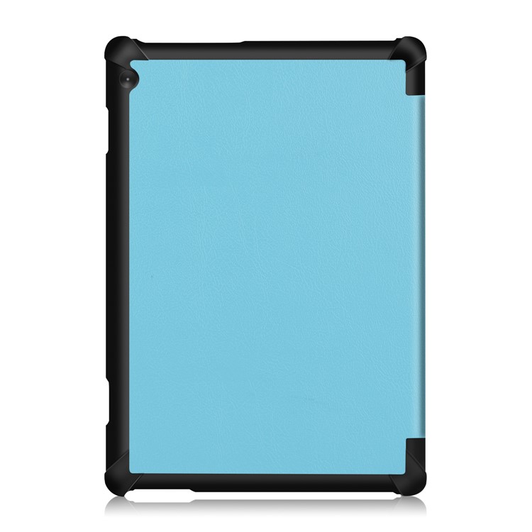 Tri-fold Ständer Lederhülle Schmales Benzes Design Dual-winkel-tragetablettenabdeckung Für Lenovo Tab M10 TB-X605F/TB-X505F - Baby Blau