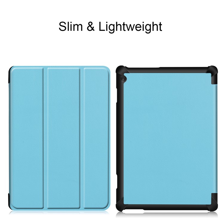 Tri-fold Stand Leather Case for Lenovo Tab M10 TB-X605F - Baby Blue-4