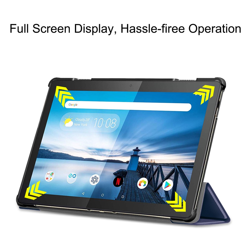 Tri-fold Stand Leather Case for Lenovo Tab M10 TB-X605F TB-X505F - Dark Blue-6