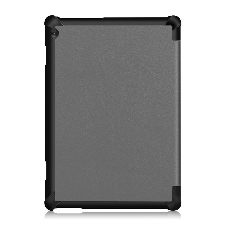 Tri-fold Stand Leather Case for Lenovo Tab M10 TB-X605F TB-X505F - Grey-3