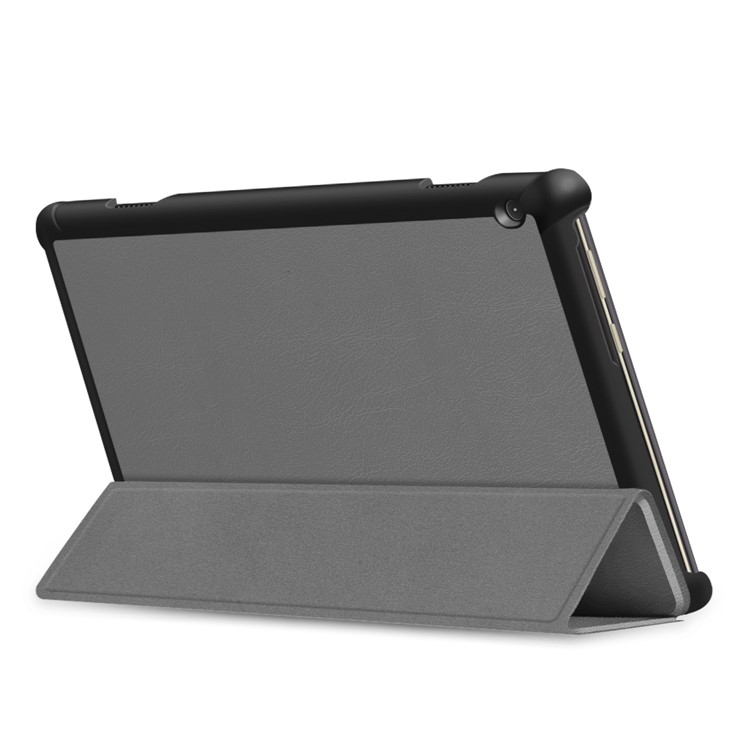 Tri-fold Stand Leather Case for Lenovo Tab M10 TB-X605F TB-X505F - Grey-7