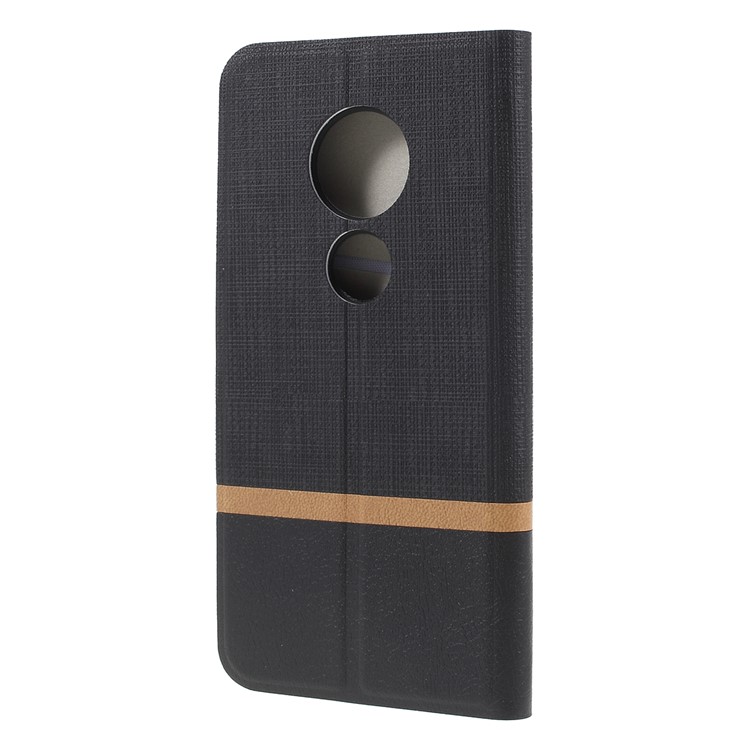 Cross Pattern Leather Card Holder Phone Cover (Built-in Steel Sheet) for Motorola Moto E5 Play (US Version) - Black-2