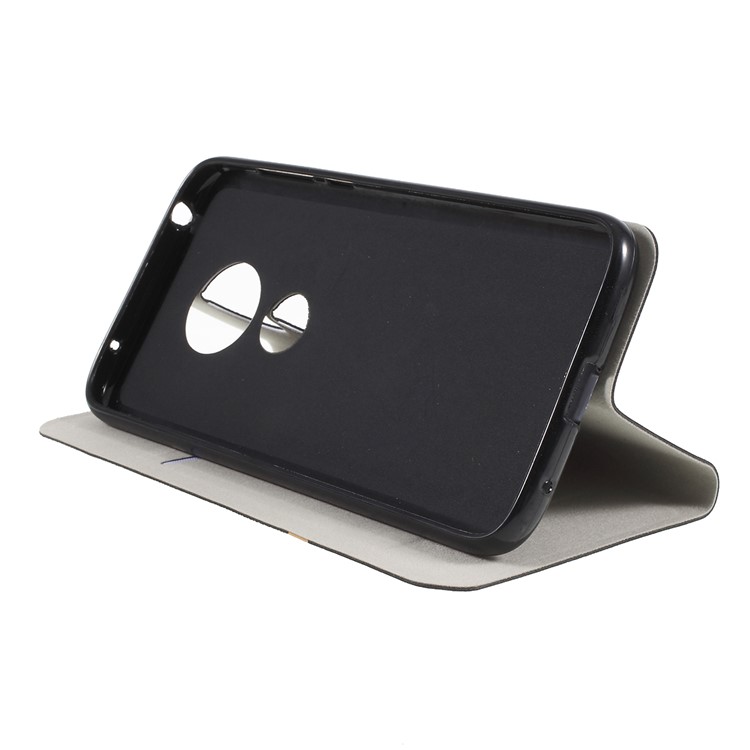 Cross Pattern Leather Card Holder Phone Cover (Built-in Steel Sheet) for Motorola Moto E5 Play (US Version) - Black-6