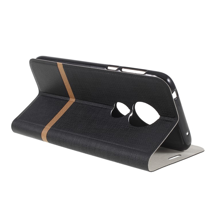 Cross Pattern Leather Card Holder Phone Cover (Built-in Steel Sheet) for Motorola Moto E5 Play (US Version) - Black-7