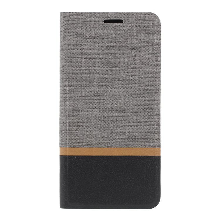Cross Pattern Leather Card Holder Phone Cover (Built-in Steel Sheet) for Motorola Moto G7 Play (US Version) - Grey-1