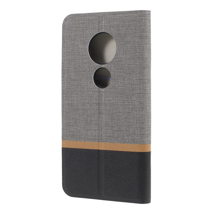 Cross Pattern Leather Card Holder Phone Cover (Built-in Steel Sheet) for Motorola Moto G7 Play (US Version) - Grey-5