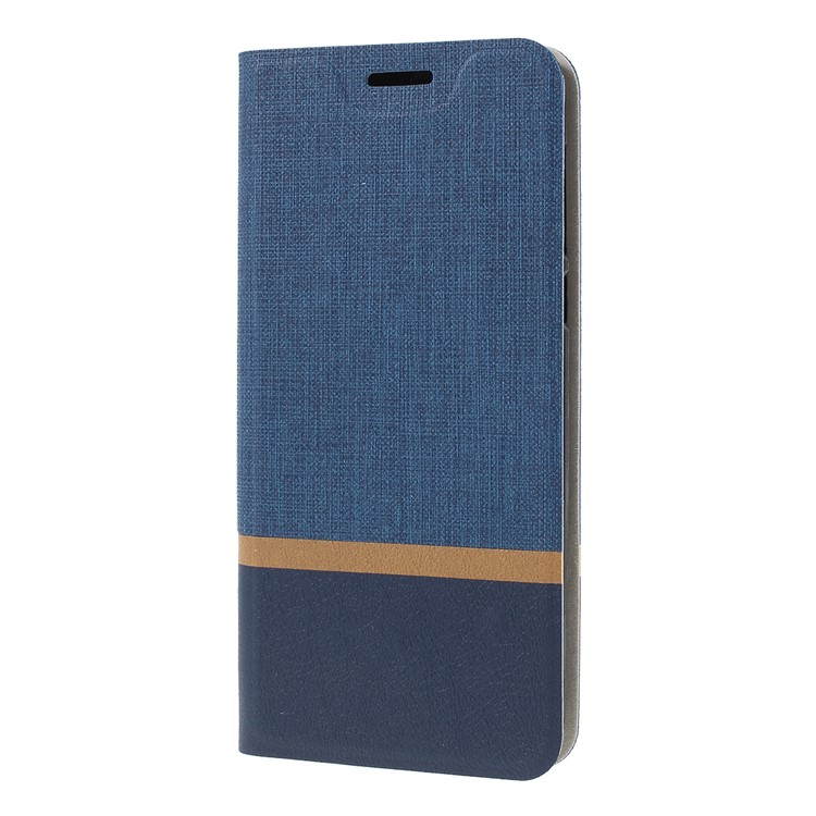 Cross Pattern Leather Card Holder Phone Cover (Built-in Steel Sheet) for Motorola Moto G7 Play (US Version) - Blue-4