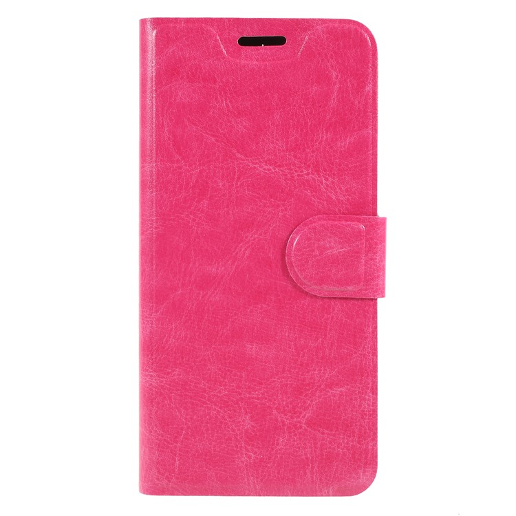 Crazy Horse Stand Leather Flip Cover with Card Slot for Motorola Moto G7 Play (US Version) - Rose-1
