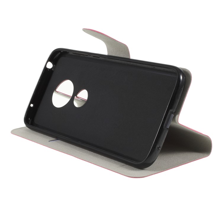 Crazy Horse Stand Leather Flip Cover with Card Slot for Motorola Moto G7 Play (US Version) - Rose-2