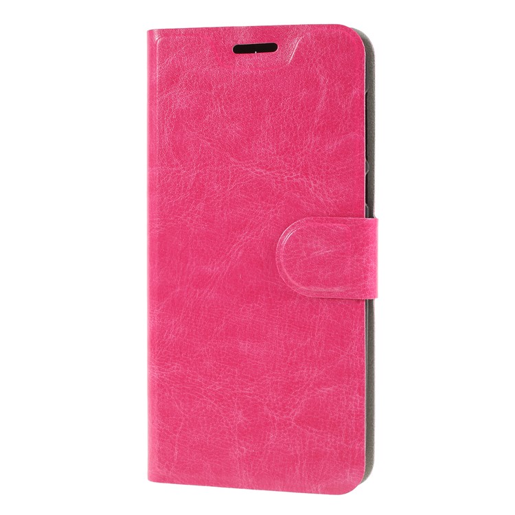 Crazy Horse Stand Leather Flip Cover with Card Slot for Motorola Moto G7 Play (US Version) - Rose-4