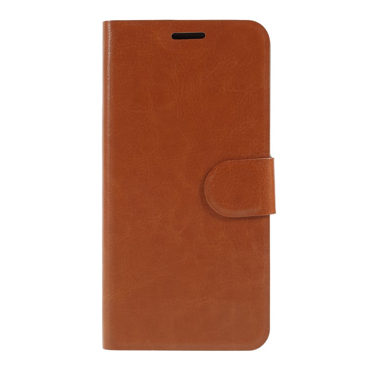 Crazy Horse Stand Leather Flip Cover with Card Slot for Motorola Moto G7 Play (US Version) - Brown-1