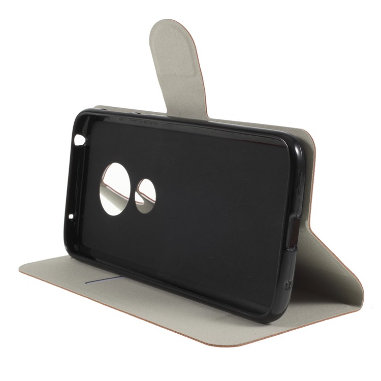 Crazy Horse Stand Leather Flip Cover with Card Slot for Motorola Moto G7 Play (US Version) - Brown-2