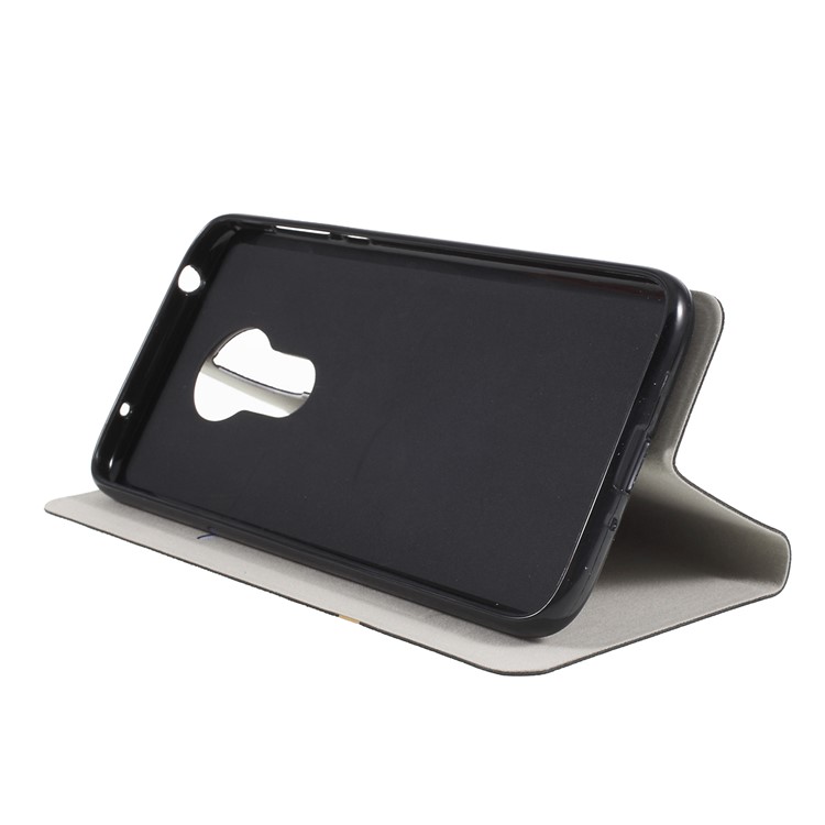Cross Pattern Leather Card Holder Phone Cover (Built-in Steel Sheet) for Motorola Moto G7 Power (US Version) - Black-4