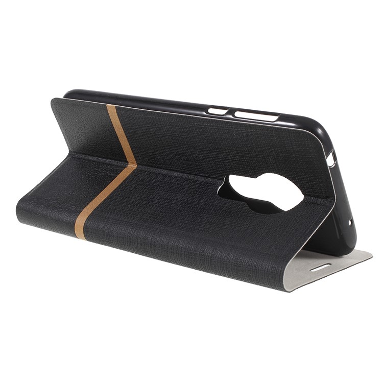Cross Pattern Leather Card Holder Phone Cover (Built-in Steel Sheet) for Motorola Moto G7 Power (US Version) - Black-5