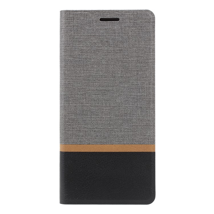 Cross Pattern Leather Card Holder Phone Cover (Built-in Steel Sheet) for Motorola Moto G7 Power (US Version) - Grey-1