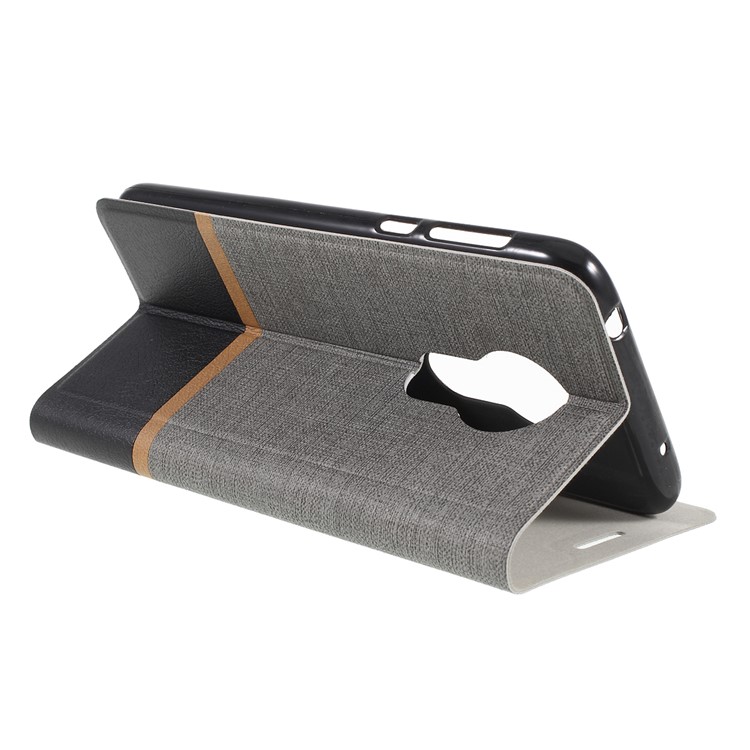 Cross Pattern Leather Card Holder Phone Cover (Built-in Steel Sheet) for Motorola Moto G7 Power (US Version) - Grey-3