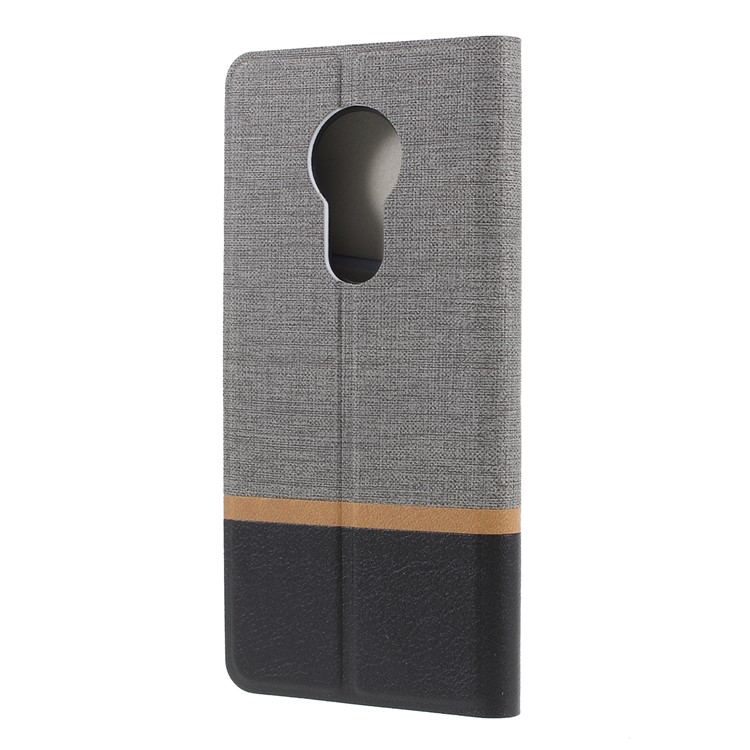 Cross Pattern Leather Card Holder Phone Cover (Built-in Steel Sheet) for Motorola Moto G7 Power (US Version) - Grey-5