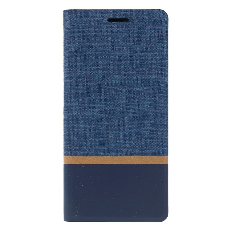 Cross Pattern Leather Card Holder Phone Cover (Built-in Steel Sheet) for Motorola Moto G7 Power (US Version) - Blue-1