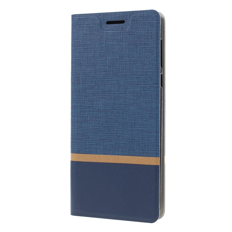 Cross Pattern Leather Card Holder Phone Cover (Built-in Steel Sheet) for Motorola Moto G7 Power (US Version) - Blue-4