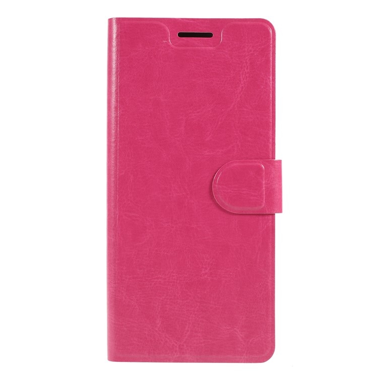 Crazy Horse Stand Leather Card Holder Case for Motorola Moto G7 Power (US Version) - Rose-1