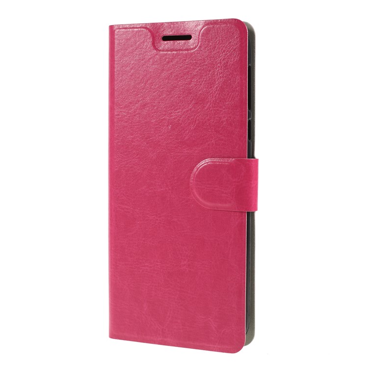 Crazy Horse Stand Leather Card Holder Case for Motorola Moto G7 Power (US Version) - Rose-4