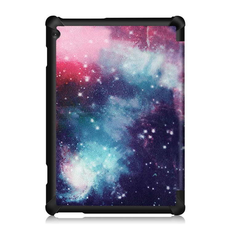 Pattern Printing Tri-fold Stand Leather Protection Case for Lenovo Tab M10 TB-X605F TB-X505F - Galaxy-3