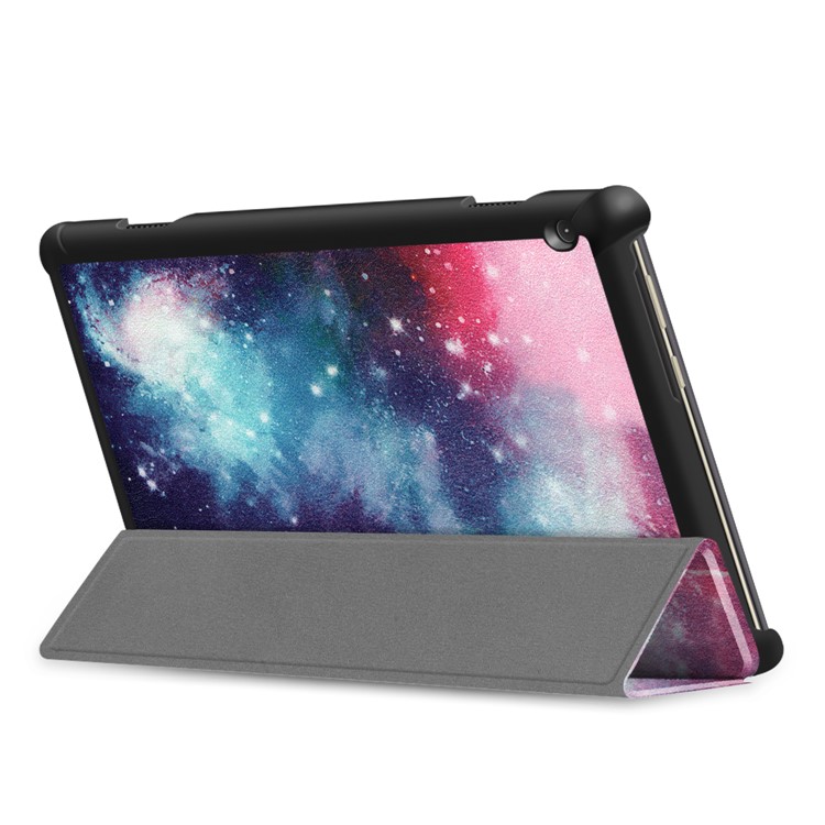 Pattern Printing Tri-fold Stand Leather Protection Case for Lenovo Tab M10 TB-X605F TB-X505F - Galaxy-7