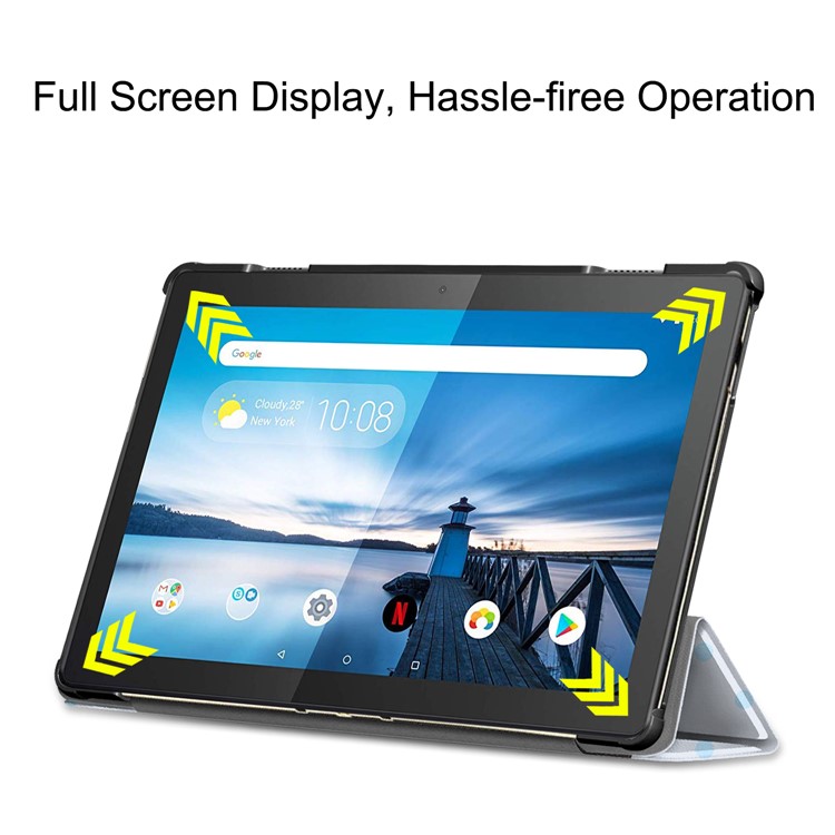 Pattern Printing Tri-fold Stand Leather Protection Case for Lenovo Tab M10 TB-X605F - Sleeping Owl-6