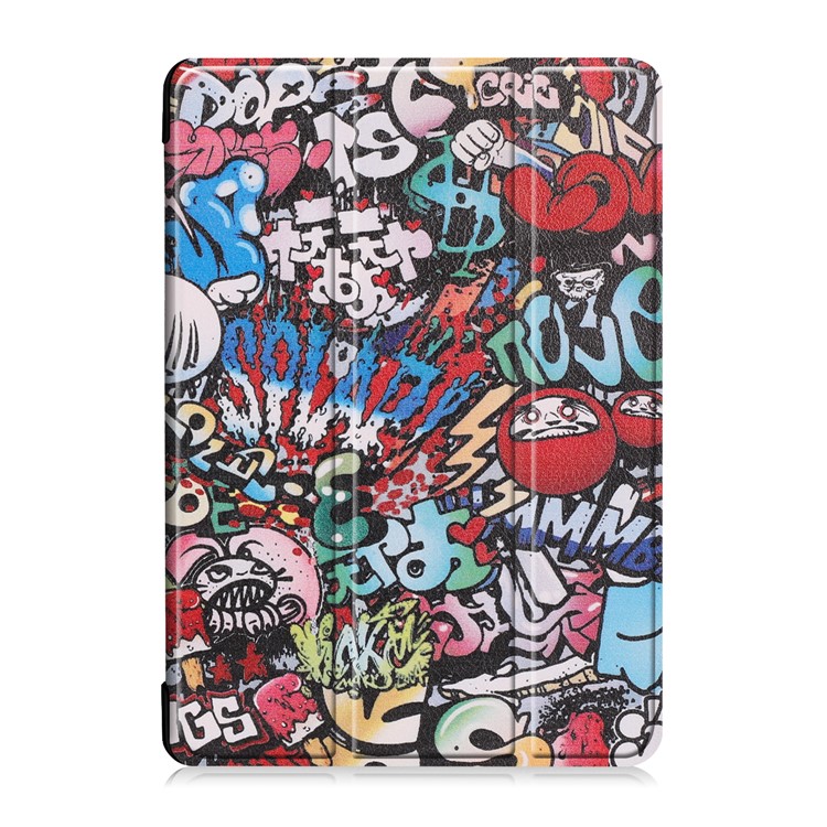 Pattern Printing Tri-fold Stand Leather Protection Case for Lenovo Tab M10 TB-X605F TB-X505F - Graffiti Pattern-2