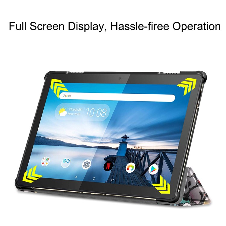Pattern Printing Tri-fold Stand Leather Protection Case for Lenovo Tab M10 TB-X605F TB-X505F - Graffiti Pattern-6