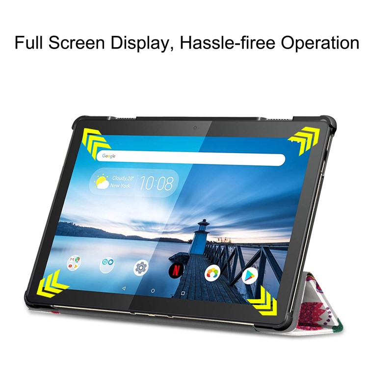 Pattern Printing Tri-fold Stand Leather Protection Case for Lenovo Tab M10 TB-X605F TB-X505F - Colorful Butterfly-6