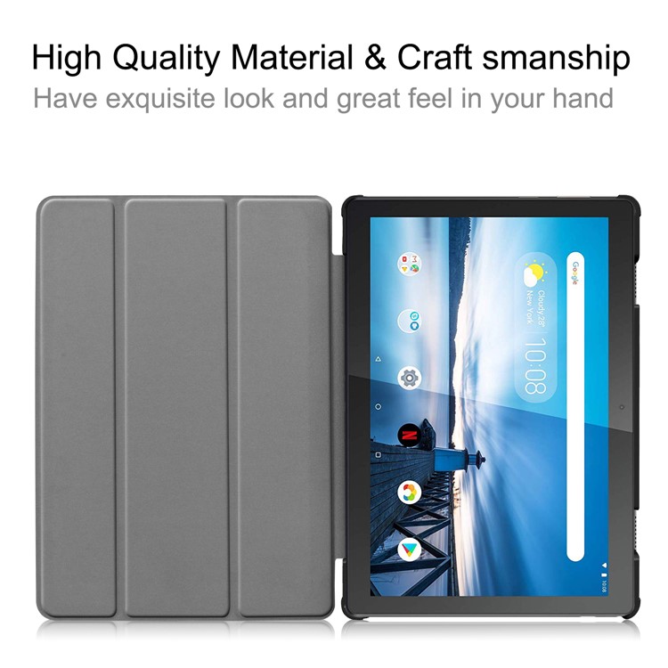 Dustproof Pattern Printing Tri-fold Stand Leather Protection Case for Lenovo Tab M10 TB-X605F TB-X505F - Eiffel Tower-8