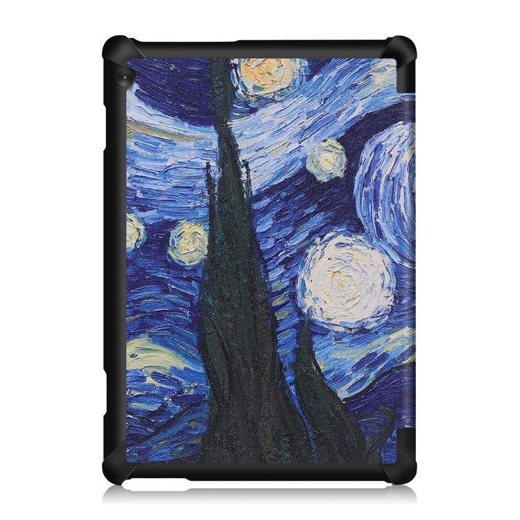 Pattern Printing Tri-fold Stand Leather Protection Case for Lenovo Tab M10 TB-X605F TB-X505F - Starry Sky-3