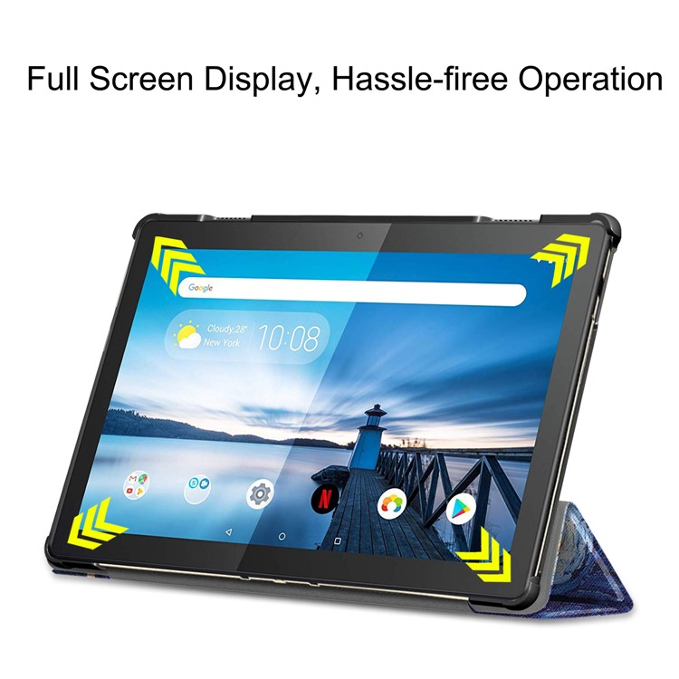 Pattern Printing Tri-fold Stand Leather Protection Case for Lenovo Tab M10 TB-X605F TB-X505F - Starry Sky-6