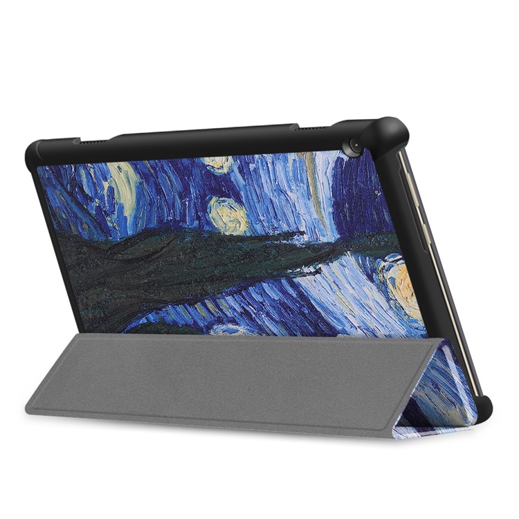 Pattern Printing Tri-fold Stand Leather Protection Case for Lenovo Tab M10 TB-X605F TB-X505F - Starry Sky-7