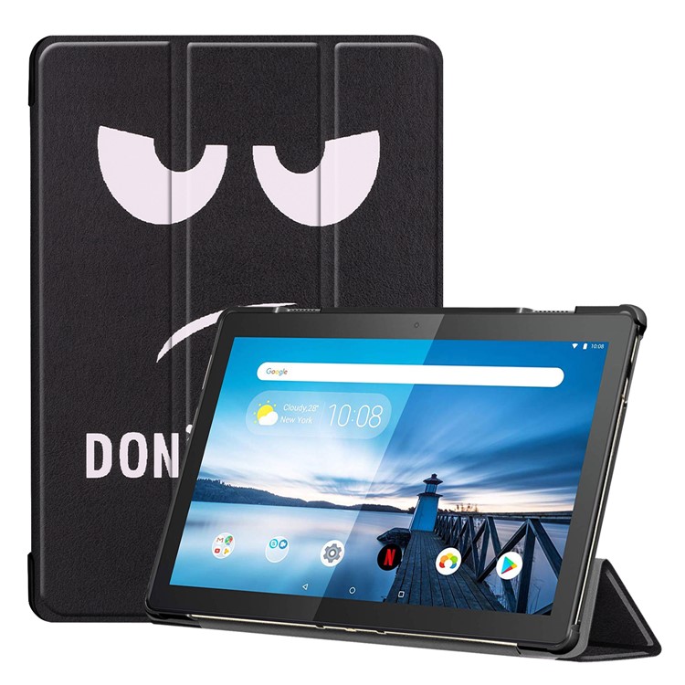 Pattern Printing Tri-fold Stand Leather Protection Case for Lenovo Tab M10 TB-X605F - Do Not Touch Me-1
