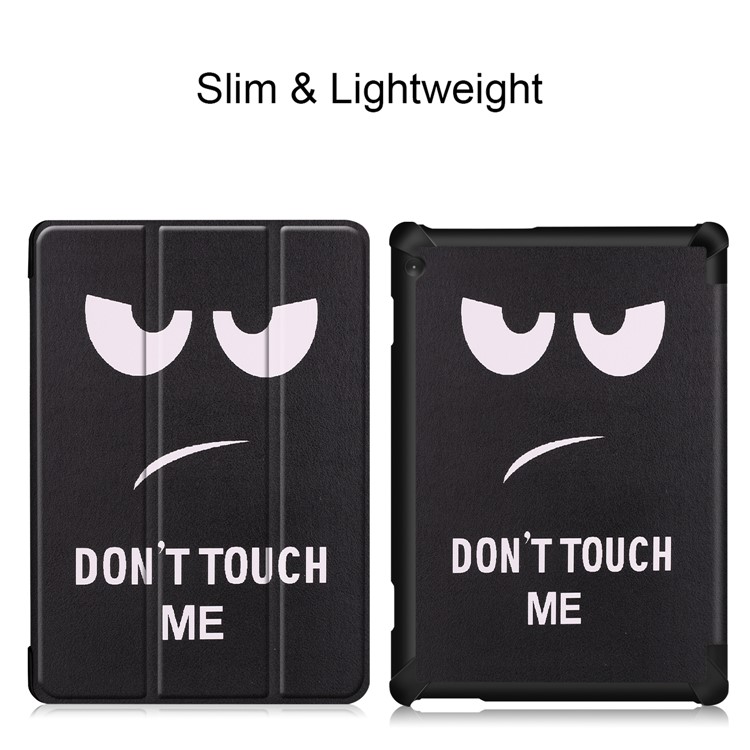 Pattern Printing Tri-fold Stand Leather Protection Case for Lenovo Tab M10 TB-X605F - Do Not Touch Me-4
