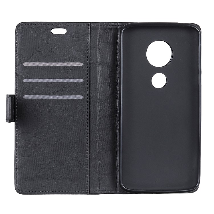 Rivet Decor Retro Style PU Leather Shell with Wallet Stand for Motorola Moto G7 Play (US Version) - Black-3