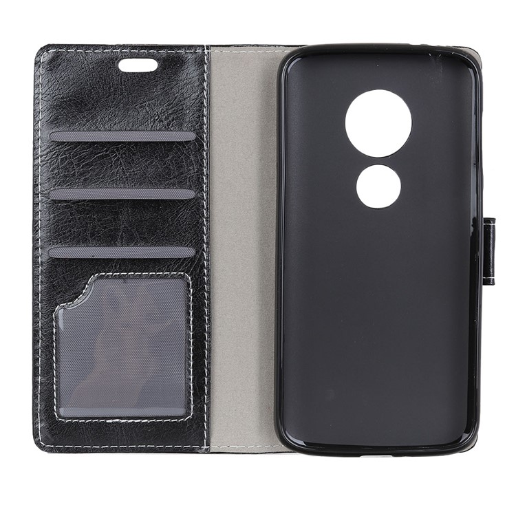 Retro Crazy Horse PU Leather Flip Shell for Motorola Moto G7 Play (US Version) - Black-3