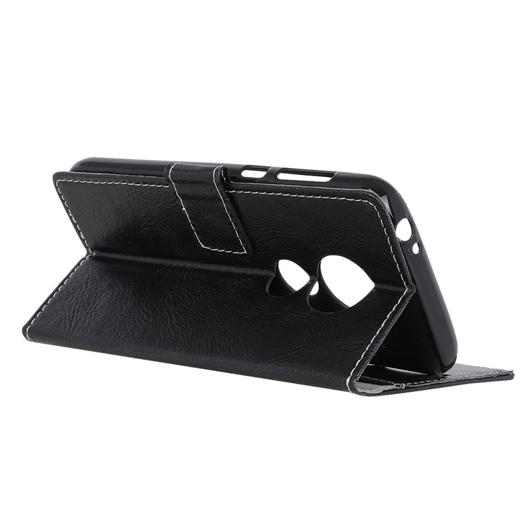 Retro Crazy Horse PU Leather Flip Shell for Motorola Moto G7 Play (US Version) - Black-4