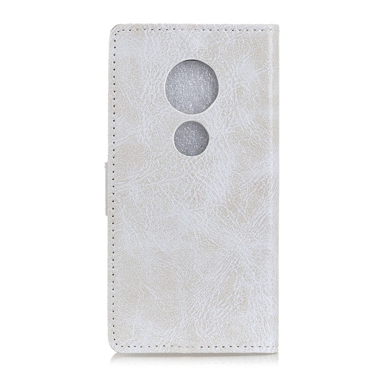 Retro Crazy Horse PU Leather Flip Shell for Motorola Moto G7 Play (US Version) - White-2