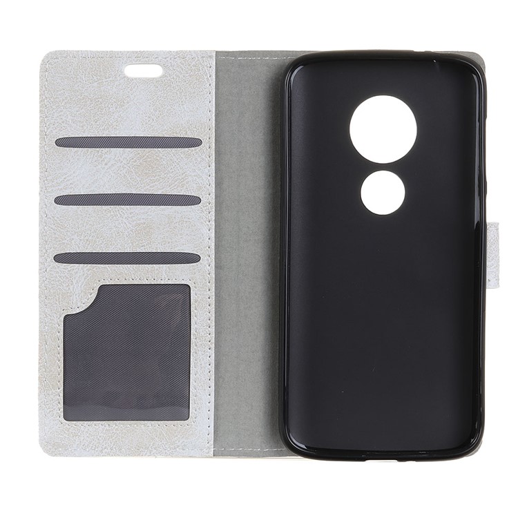 Retro Crazy Horse PU Leather Flip Shell for Motorola Moto G7 Play (US Version) - White-3