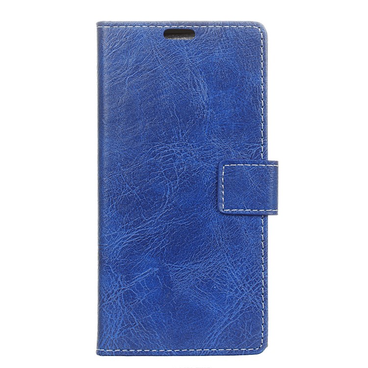 Retro Crazy Horse PU Leather Flip Shell for Motorola Moto G7 Play (US Version) - Blue-1