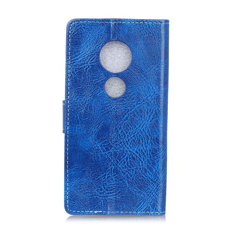 Retro Crazy Horse PU Leather Flip Shell for Motorola Moto G7 Play (US Version) - Blue-2